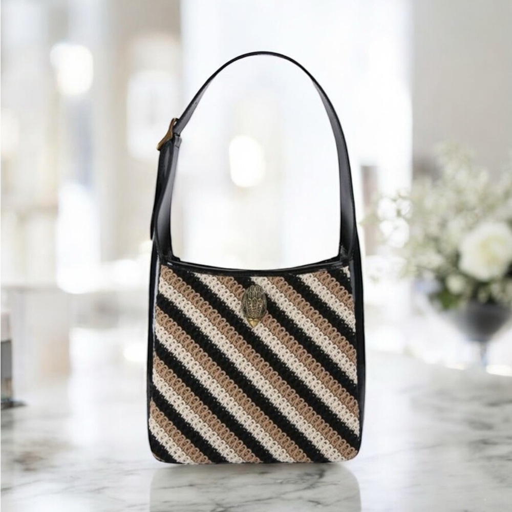 Kurt Geiger Small Bond Hobo Bag Black Beige